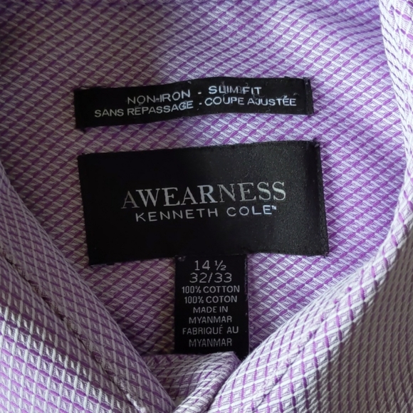 Kenneth Cole | men's slim fit dress shirt sz 14.5 - Picture 5 of 5